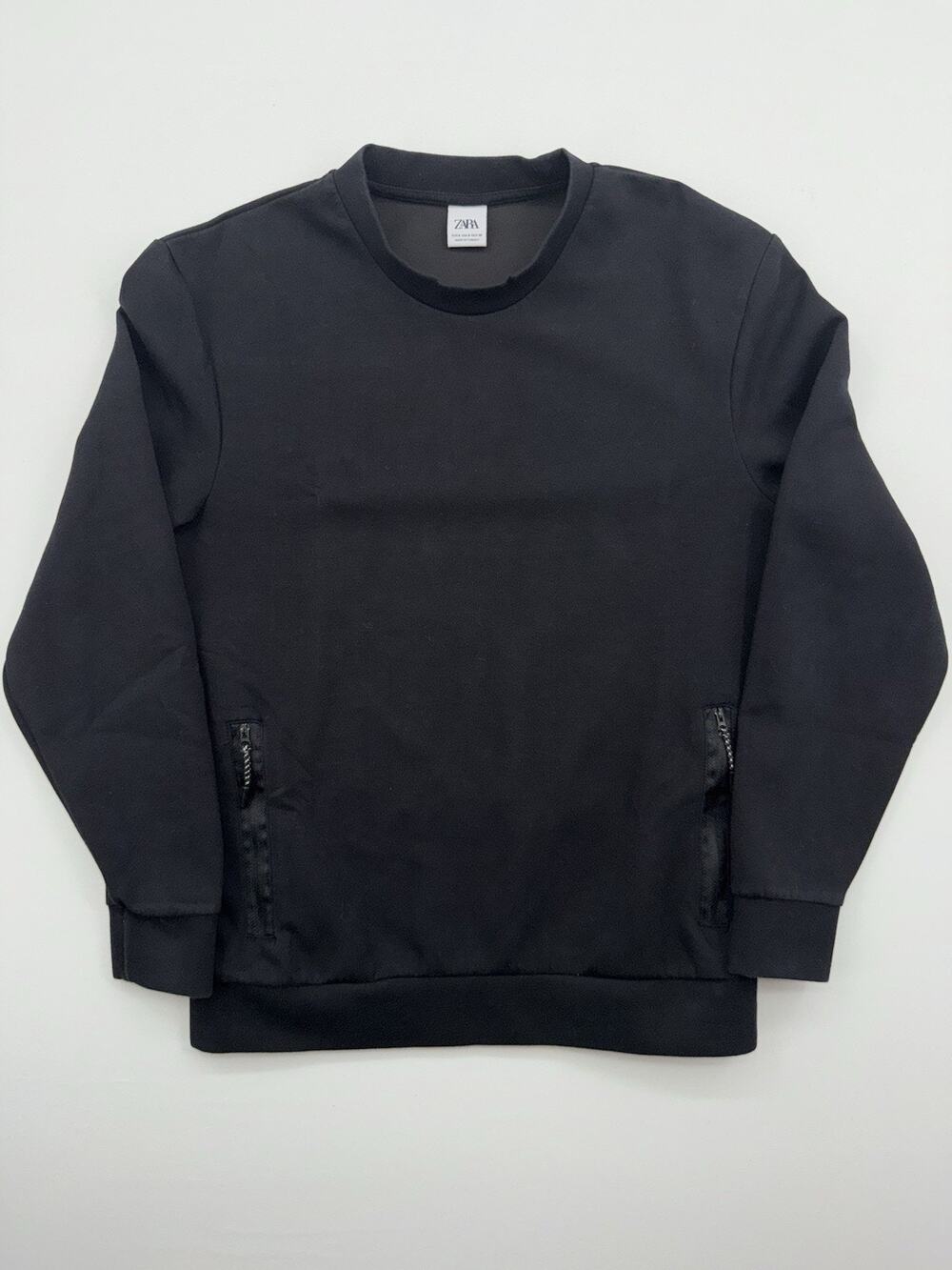 ZARA Black Pullover Sweatshirt Crew Neck Women’s size Small